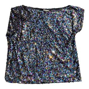 Anna-Kaci California Sparkle & Shine Sequin Top‎ 3XL Party Holiday New Years Eve